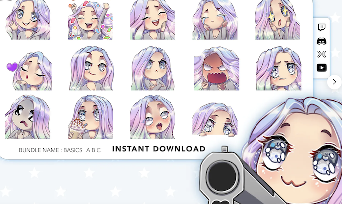 Discord emojis pack and custom anime characters  