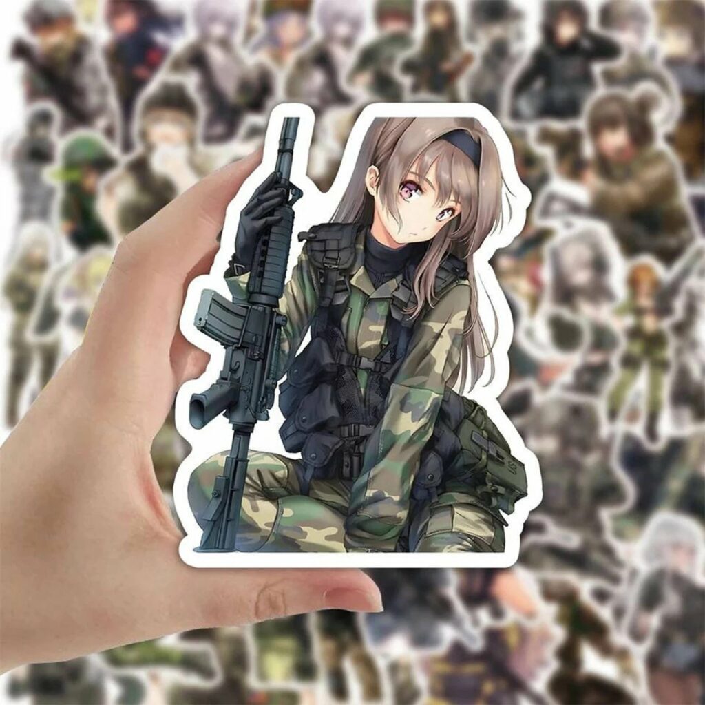Anime military girls sticker